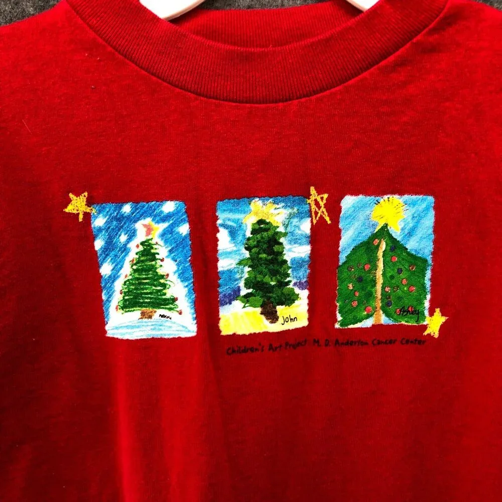 Vintage Baby 18M M.D. Anderson‎ Cancer Center Christmas One Piece Red Holiday